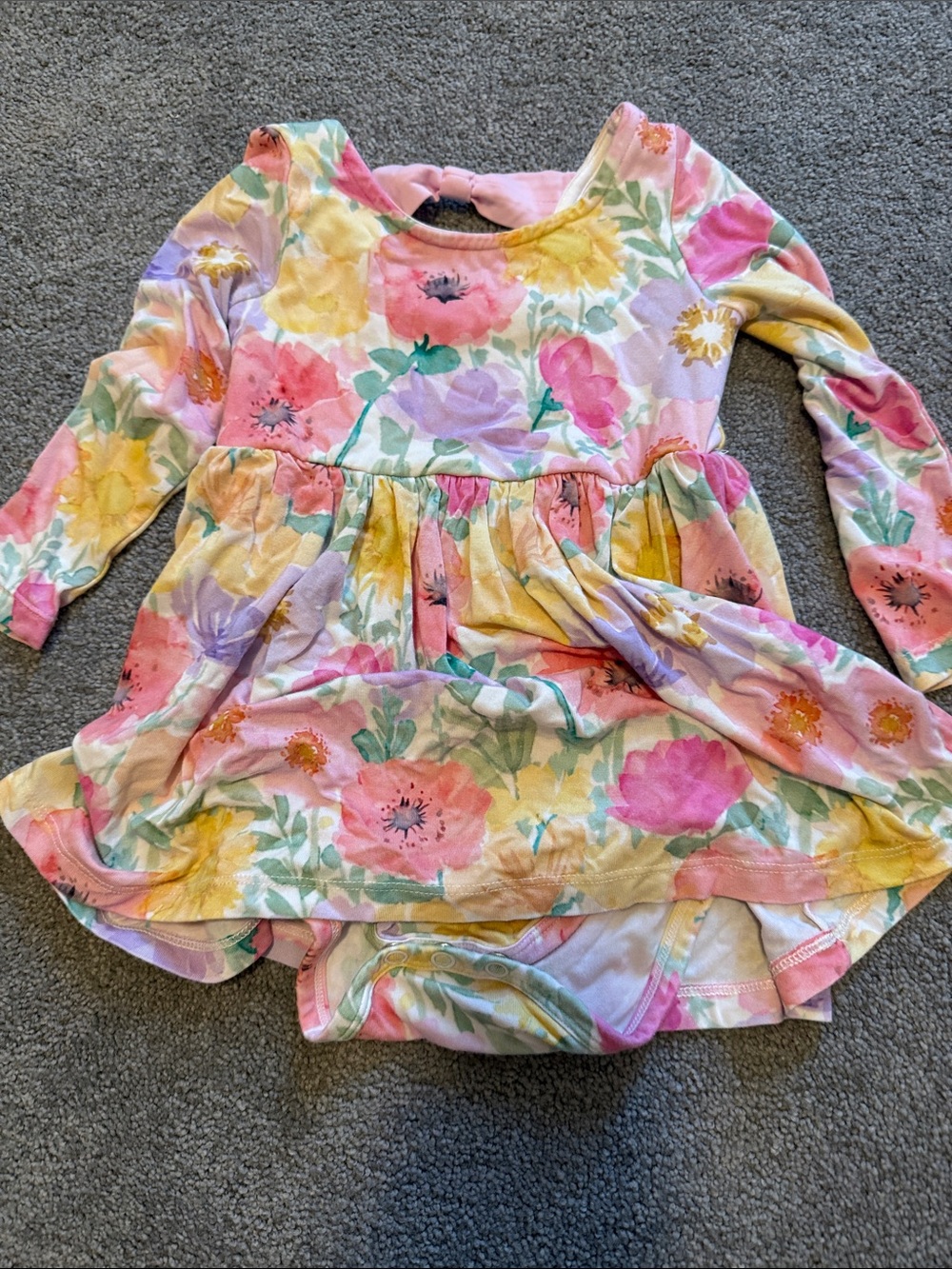 Play by Little Sleepies
Watercolor Meadow twirl dress long sleeve size 12-18 m